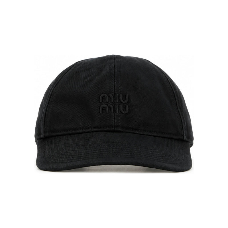 Miu Miu Black Drill Baseball Cap