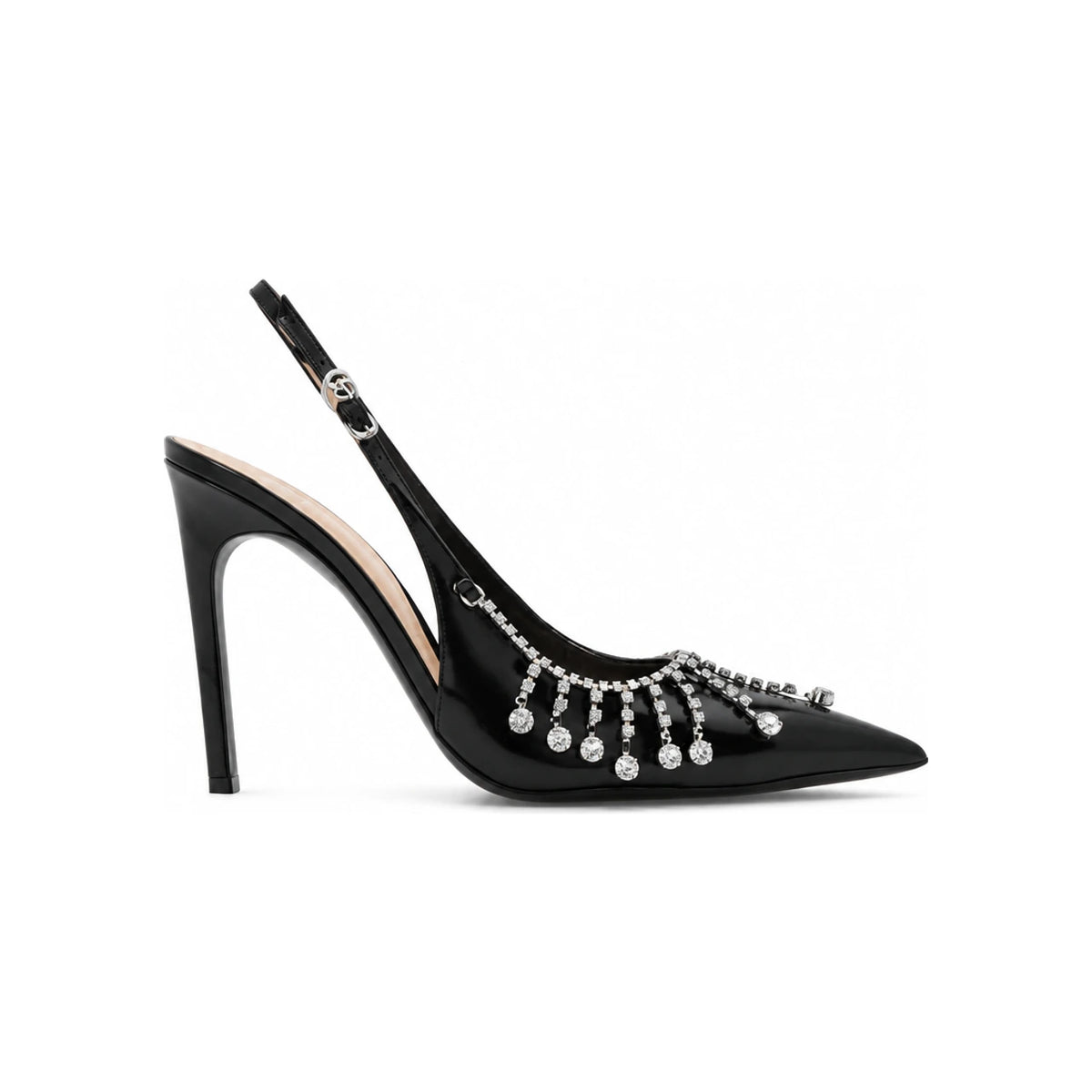GUCCI Black Leather Slingback Pumps