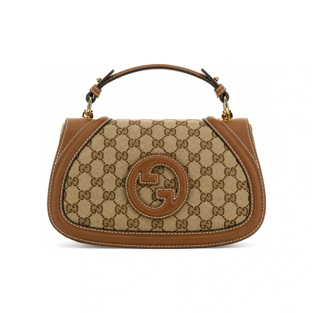 GUCCI Beige Canvas Leather Tote Shoulder Bag