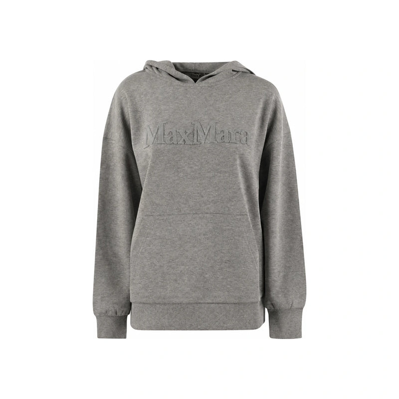 Max Mara Gray Logo Embroidered Hoodie 2429946031 003