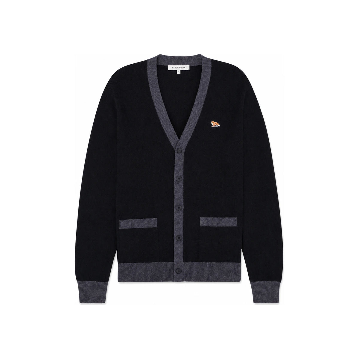 Maison Kitsune Baby Fox Colorblock Men’s Cardigan MM00505 KT1036 P199