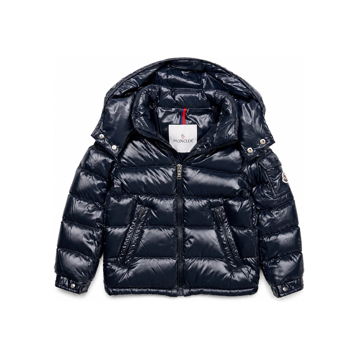 Moncler Kids Women’s NEW MAYA Logo Patch Down Jacket Navy