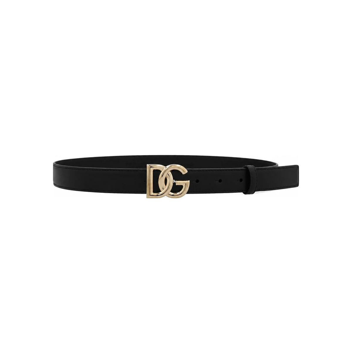 Dolce&Gabbana DG Logo Women’s Belt Gold/Silver-Tone Leather Belt