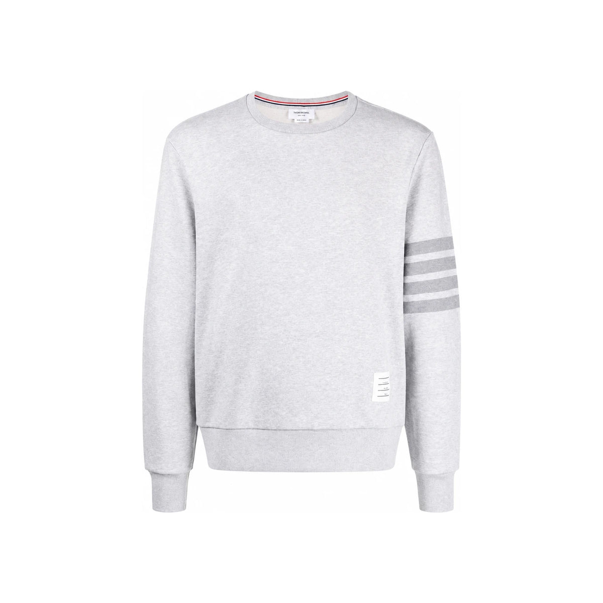 THOM BROWNE Tonal Diagonal Stripe Terry Sweatshirt Men Grey