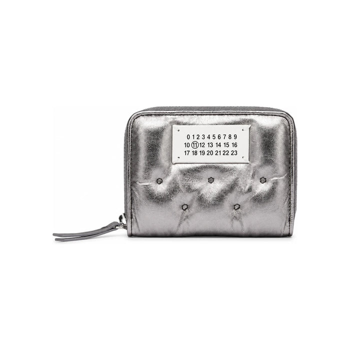 Maison Margiela Glam Slam Silver Leather Coin Bifold Wallet