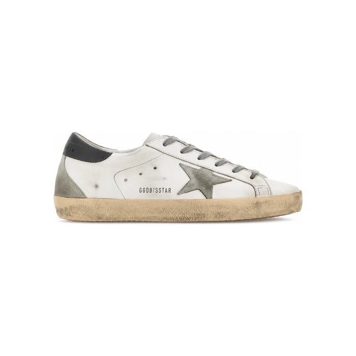 GOLDEN GOOSE White Leather Superstar Low-Top Sneakers for Men
