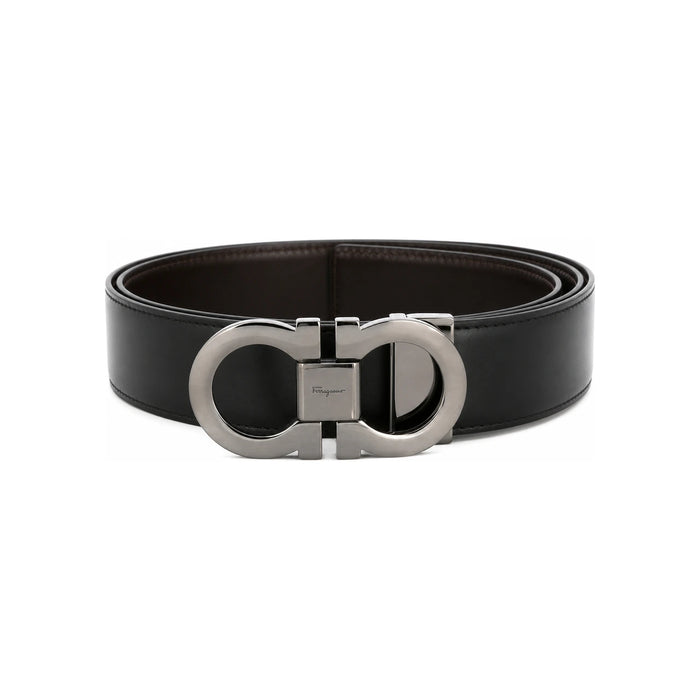 Ferragamo Double Gancini Reversible Leather Belt 679535 644557