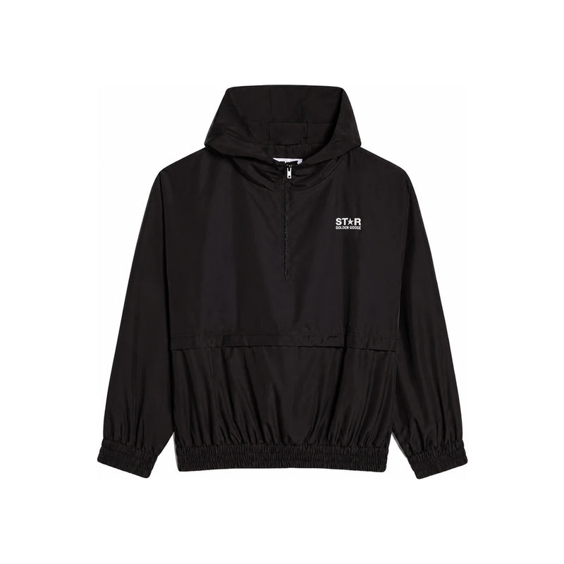 GOLDEN GOOSE Black Cotton Logo Hoodie Sweatshirt GUP 01521 P00126690100
