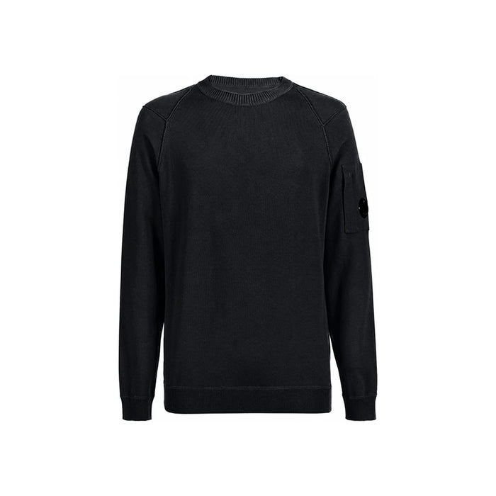 CP Company Lightweight Knit Sweater Black Men’s Round Neck