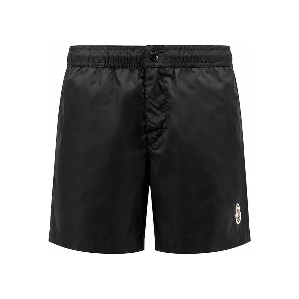 Moncler Men's Logo Patch Black Swim Shorts