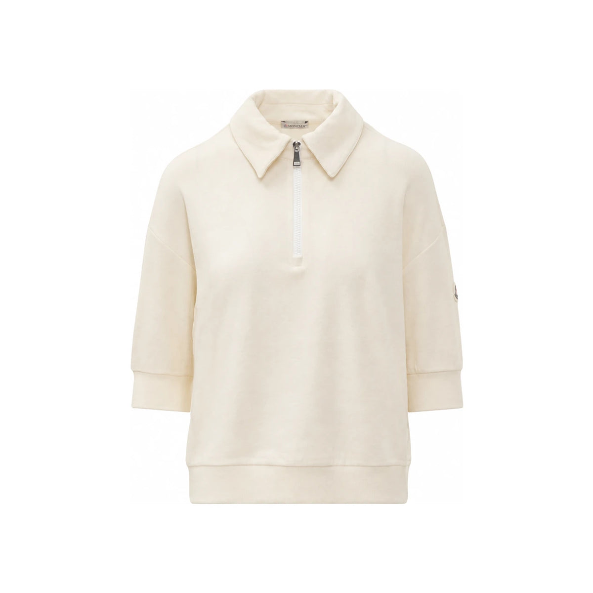 Moncler Logo Terry Polo T-Shirt Ivory Women’s