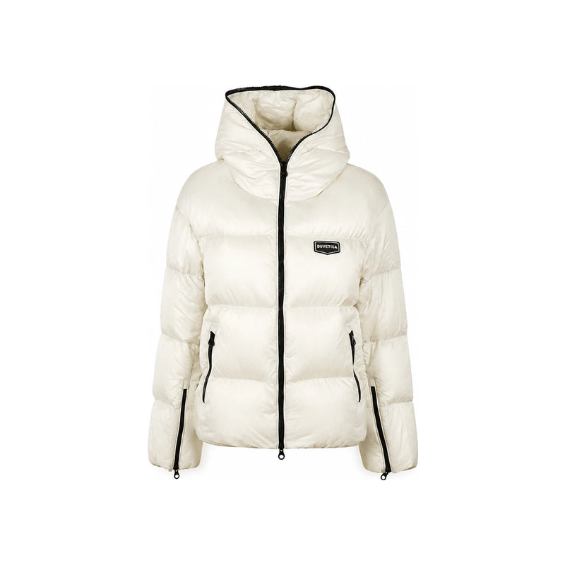 Duvetica Beige Bellatrix Logo Puffer Jacket