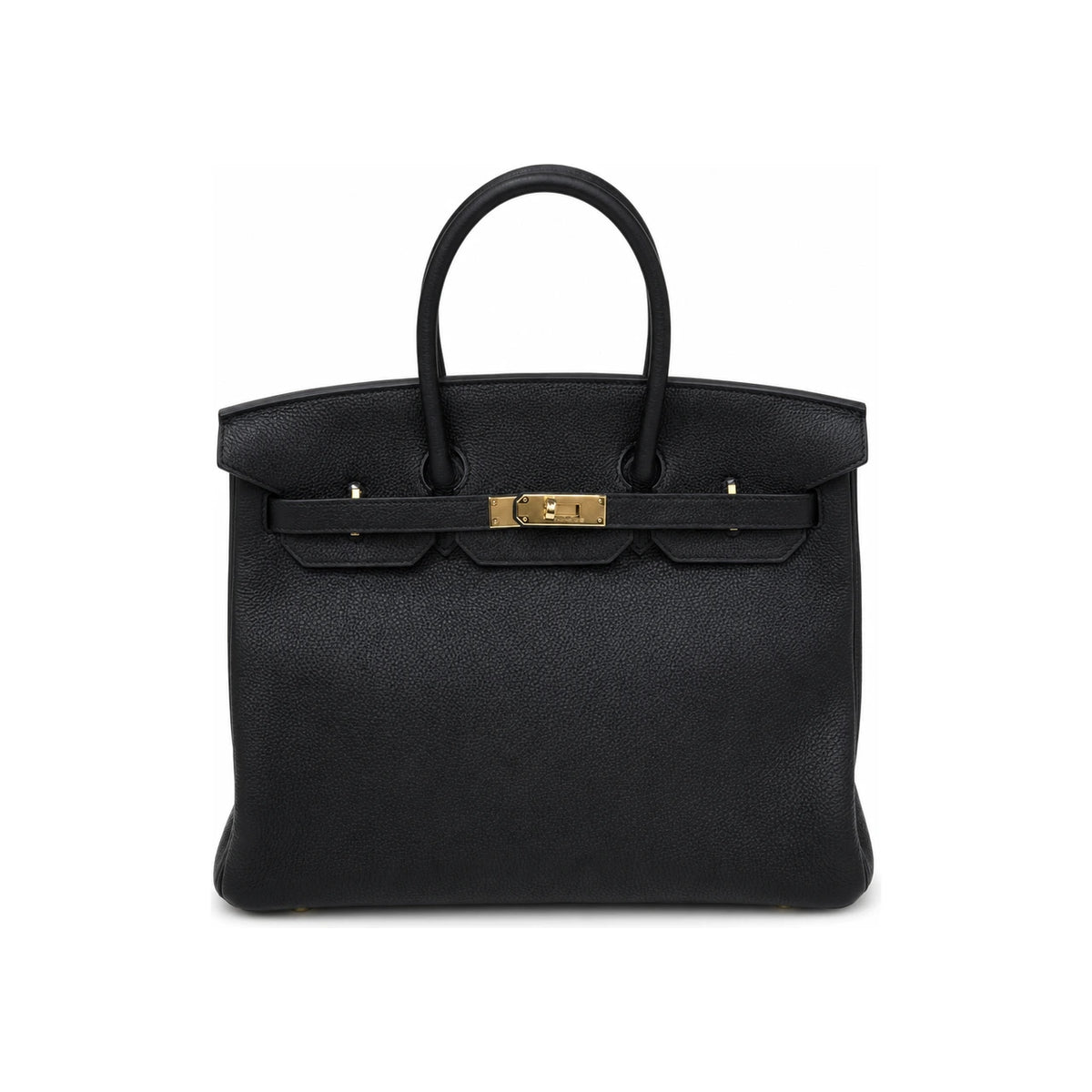 HERMES Togo Leather Birkin Bag Black 35 Tote