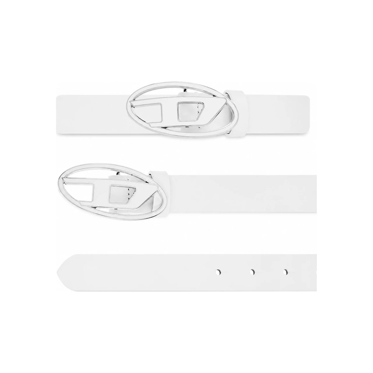 DIESEL Silver Buckle Slim Belt for Women X09716 P1245 T1003