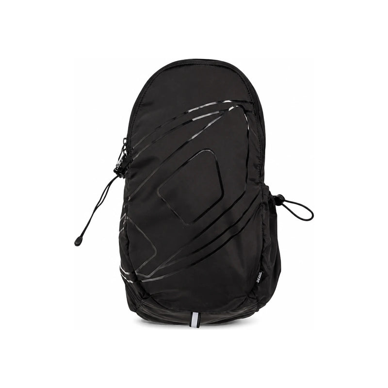 DIESEL Black D-Logo Drape Oval Men’s Sling Bag Hip Pack