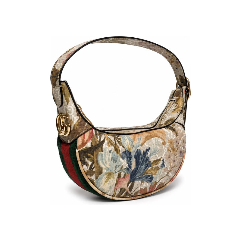 GUCCI Ophidia GG Mini Tote Bag Flora Cosmogonie Canvas Beige Multicolor