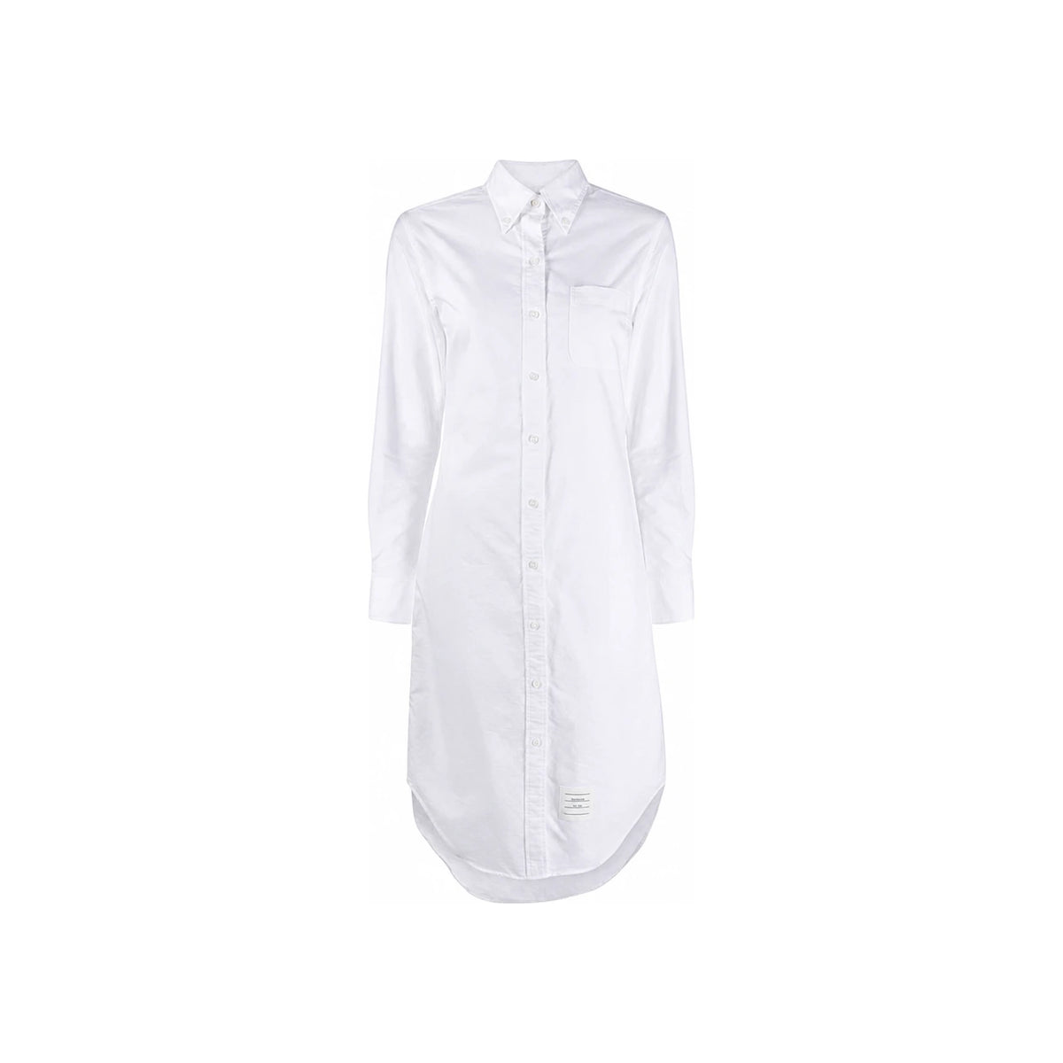 THOM BROWNE White RWB Oxford Shirt Dress Long Sleeve Women’s