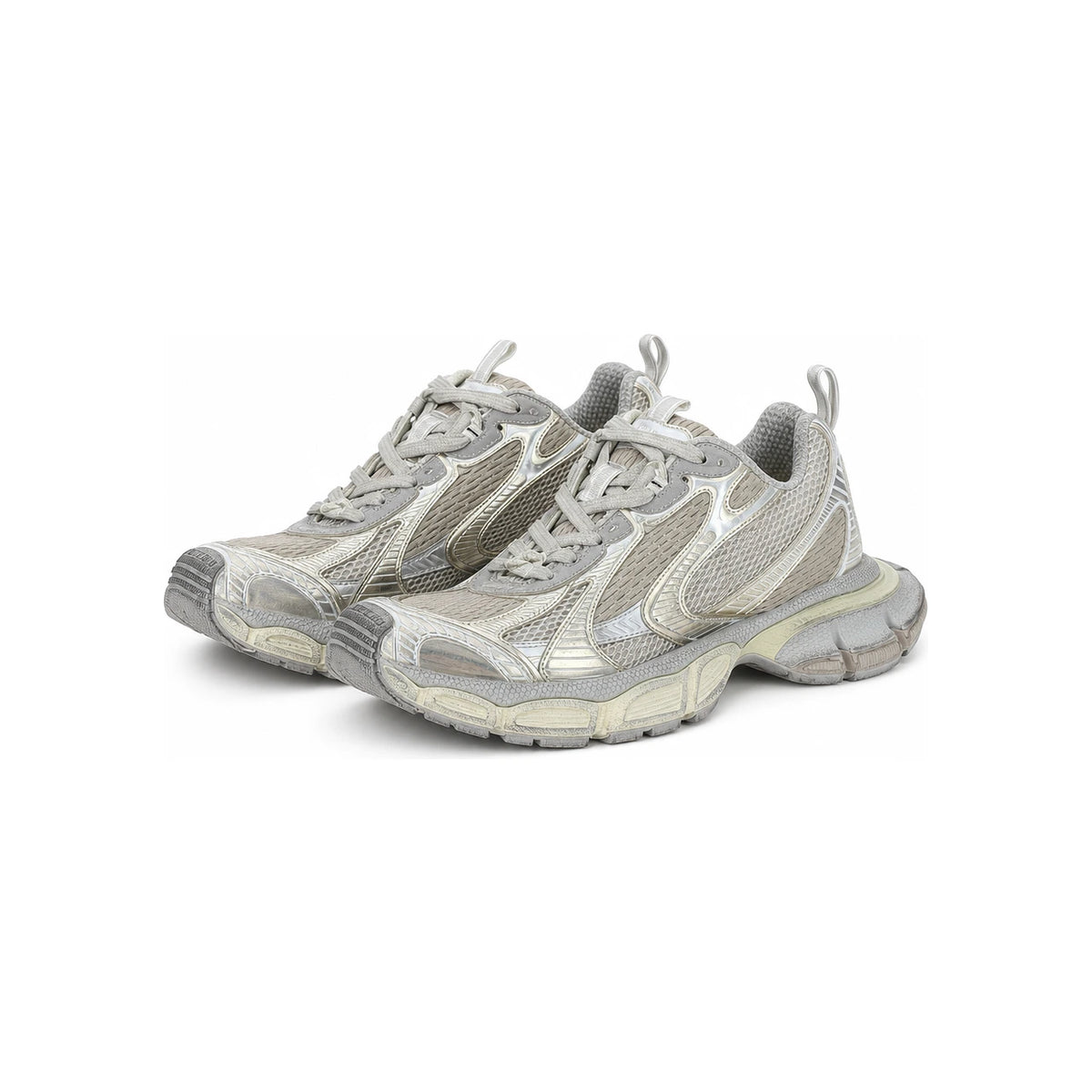 BALENCIAGA 3XL Men’s Low-Top Sneakers White Gray