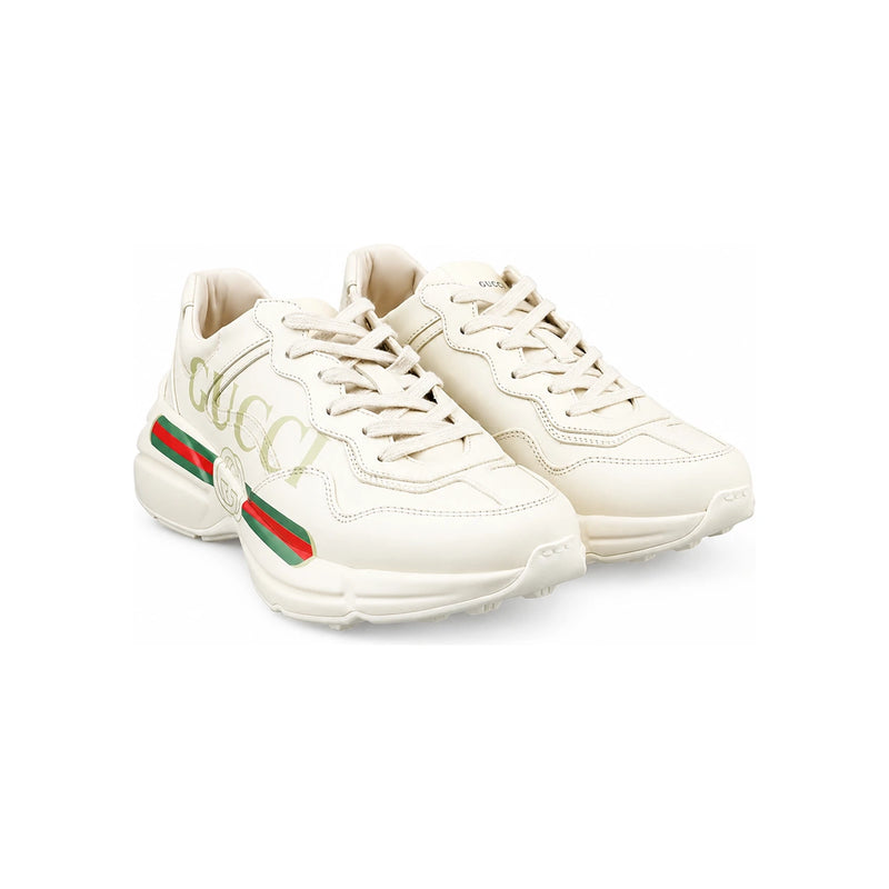 GUCCI Rhyton Men’s Low-Top Sneakers White Leather