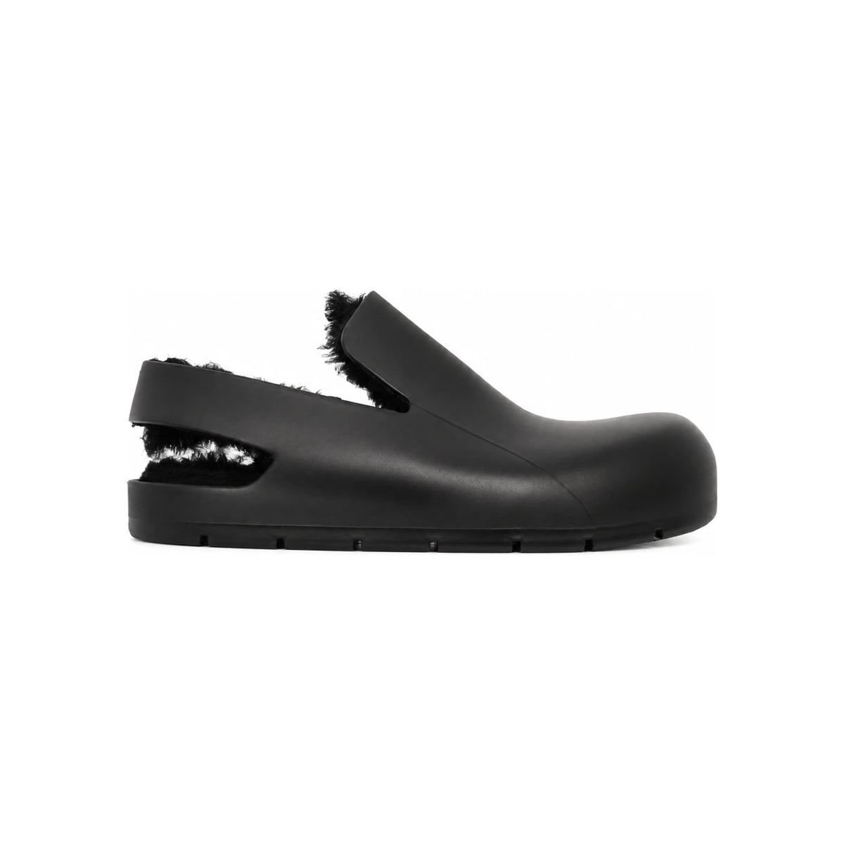 Bottega Veneta Shearling Rubber Slingback Sandals Women’s Black