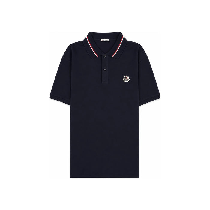 Moncler Navy Logo Patch Polo Shirt for Men 8A00021 89A16 77X