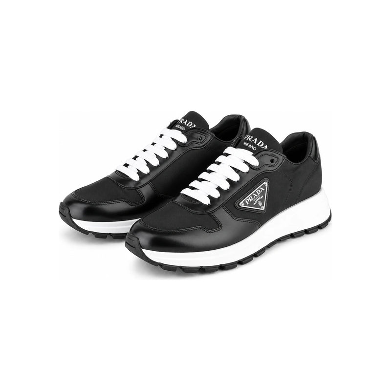 PRADA Triangle Logo Black Low Top Sneakers