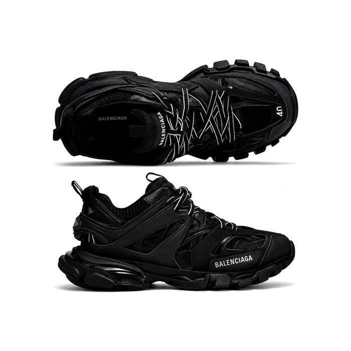 BALENCIAGA All Black Track Trainer Low-Top Sneakers for Men