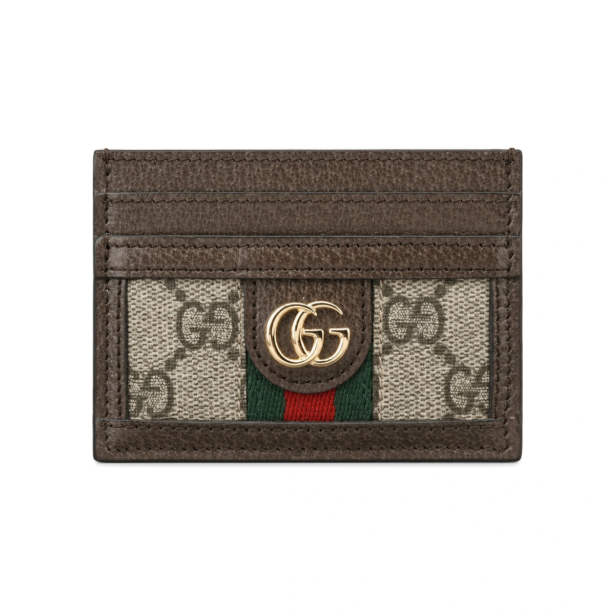 GUCCI Ophidia GG Card Holder Beige Ebony Unisex 523159 96IWG 8745