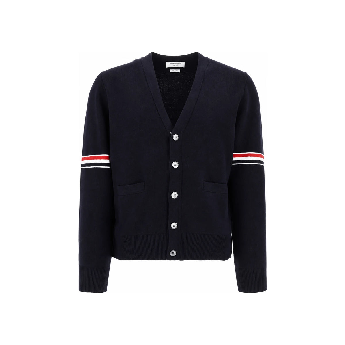 THOM BROWNE Milano Stitch V-Neck Cardigan Navy MKC 310A Y3007 415
