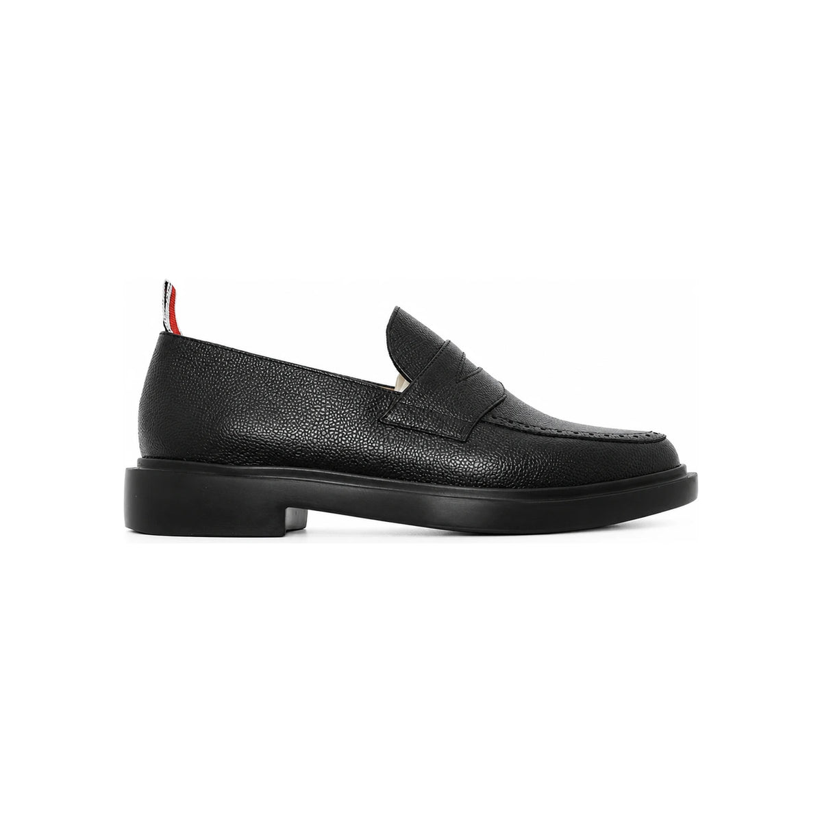 THOM BROWNE Pebble Grain Leather Penny Loafers Rubber Sole Men’s