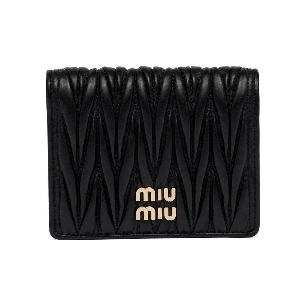 Miu Miu Matelassé Leather Black Bifold Wallet 5MV204 2FPP F0002