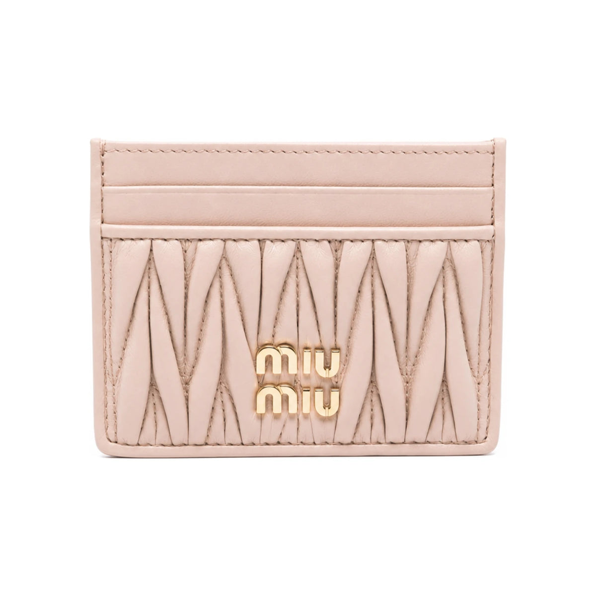 Miu Miu Matelassé Nappa Leather Card Holder Powder Pink 5MC076 2FPP F0236