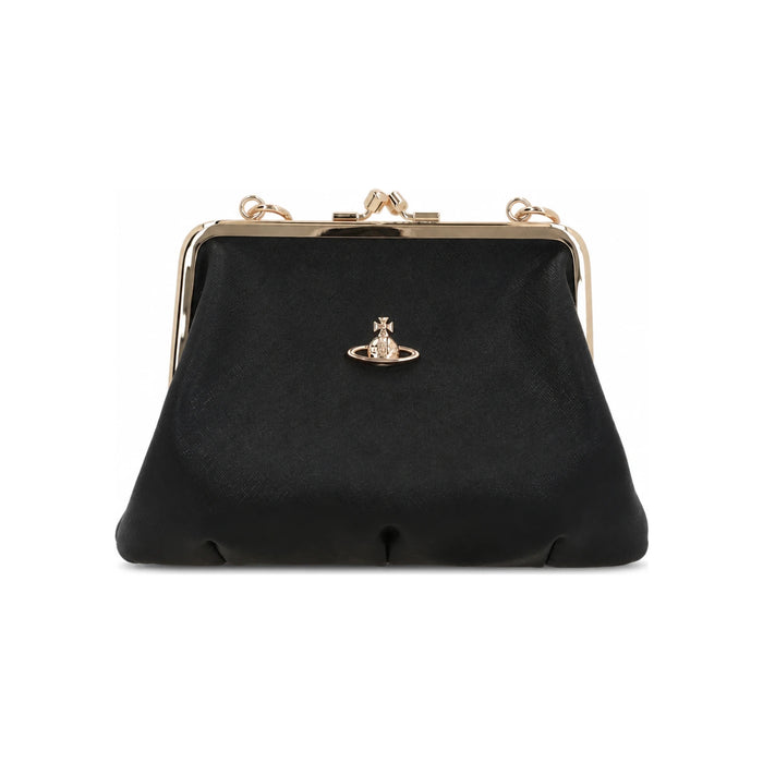 Vivienne Westwood Granny Frame Pearls Black Tote Bag