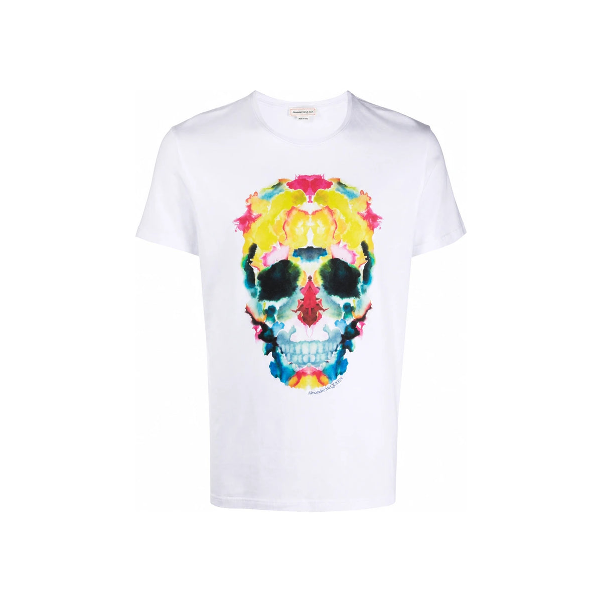 Alexander Mcqueen White 15th Anniversary Blot Skull T-Shirt