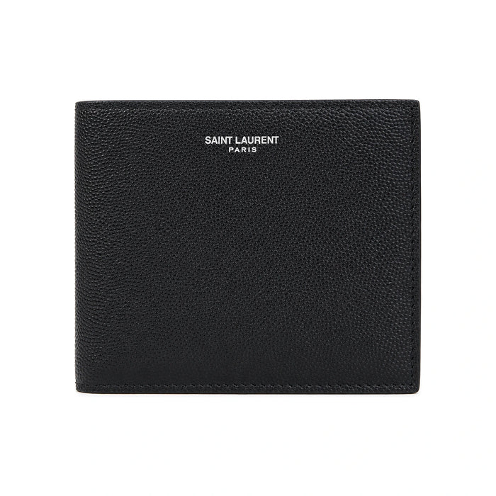 Saint Laurent Black Leather Bifold Wallet for Men