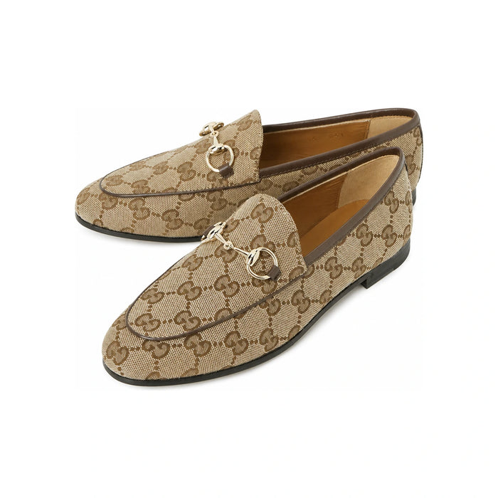GUCCI Leather Loafers Women’s White Black Trim