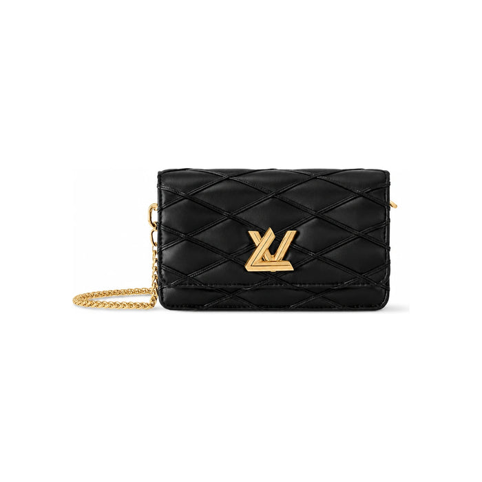 Louis Vuitton GO14 Black Leather Wallet on Chain Shoulder Bag