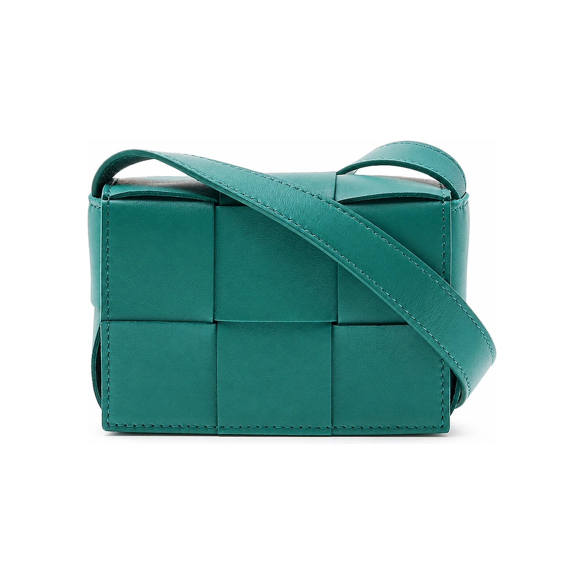 Bottega Veneta Mini Cassette Leather Crossbody Bag Green