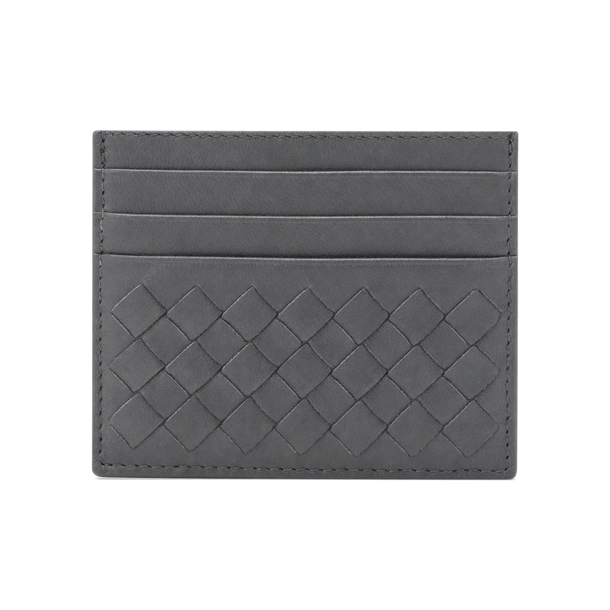 Bottega Veneta Intrecciato Leather Card Holder Blue