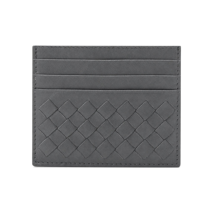 Bottega Veneta Intrecciato Leather Card Holder Blue