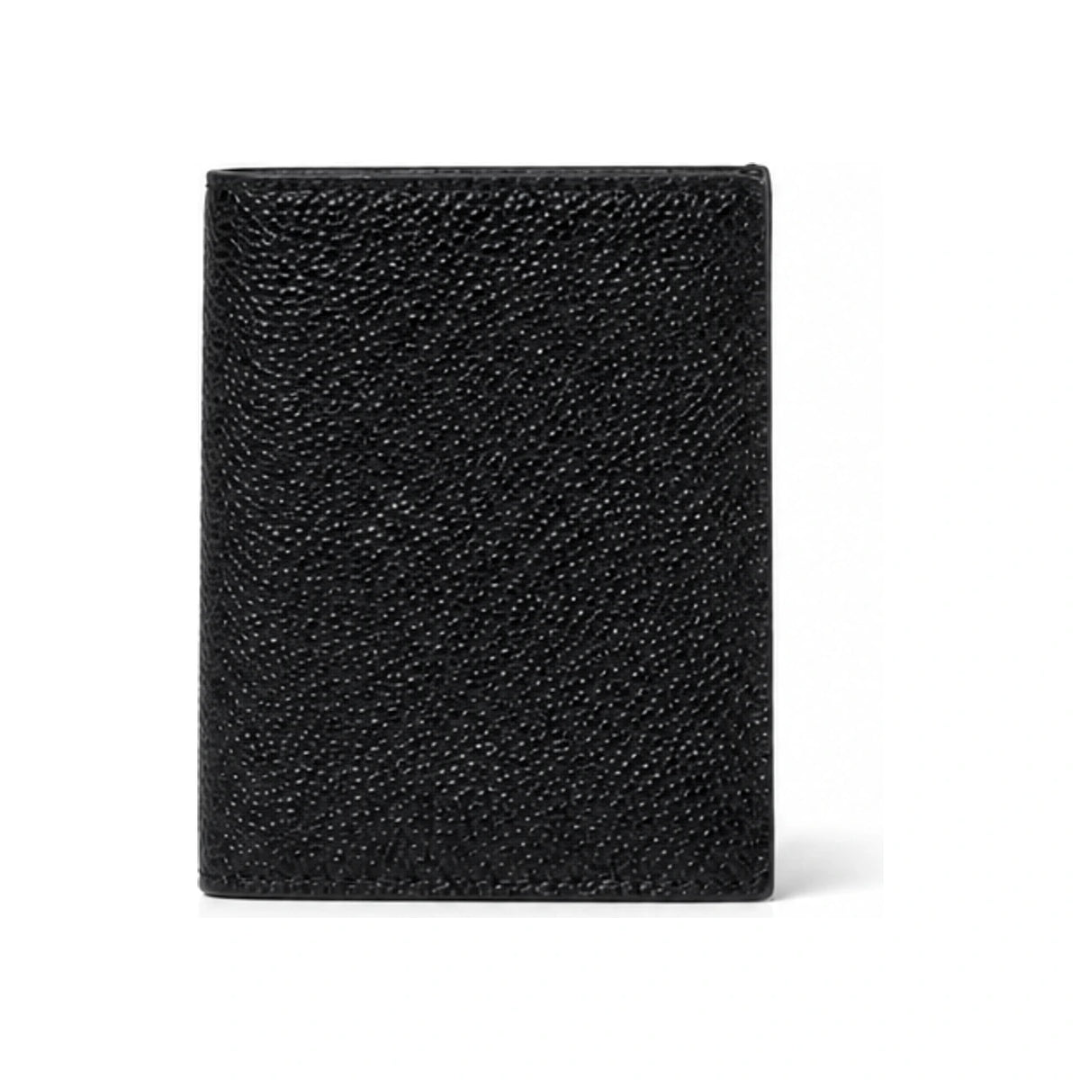 THOM BROWNE Tricolor Tab Leather Bifold Card Wallet Black