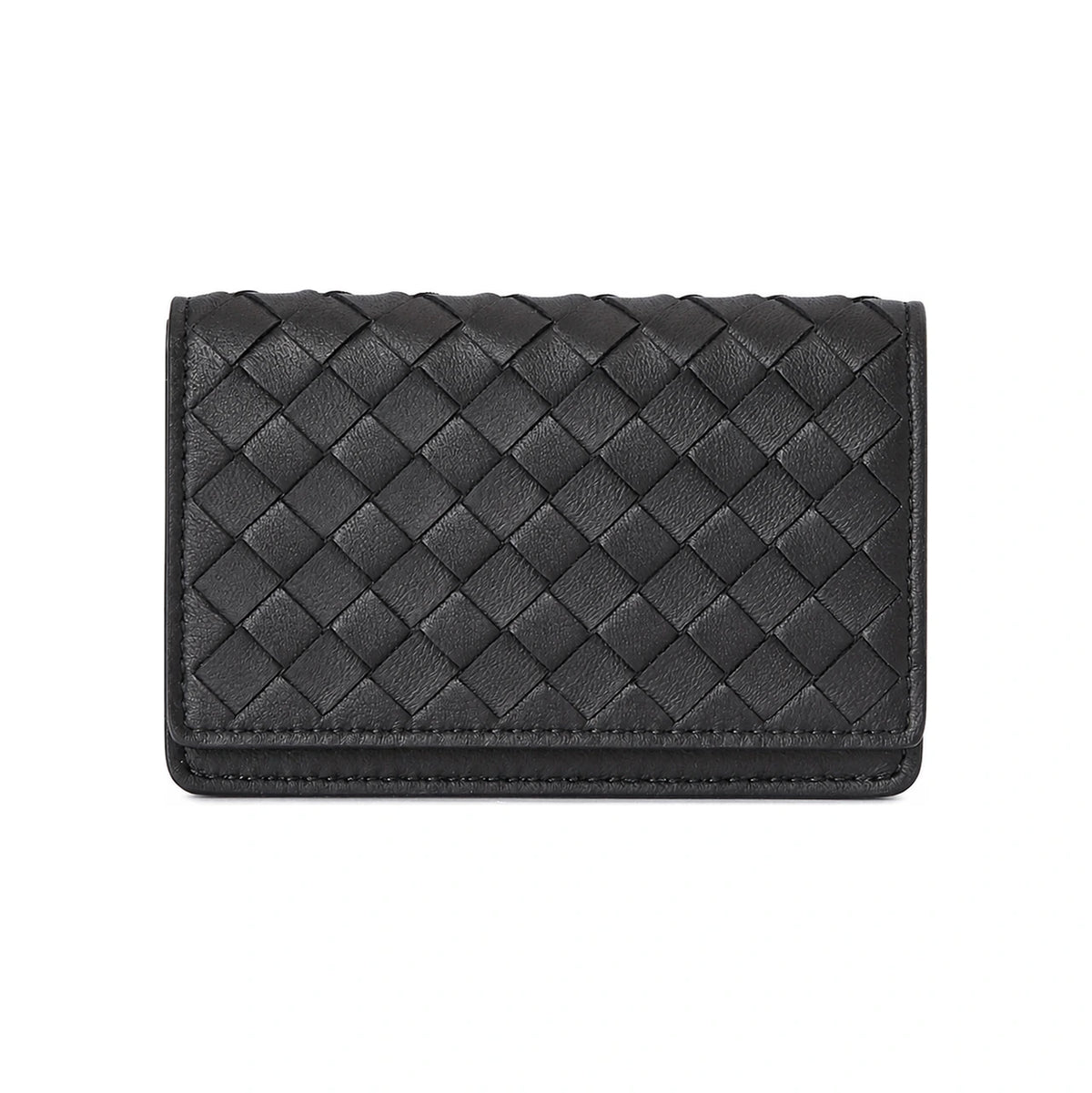 Bottega Veneta Intrecciato Leather Card Holder Black