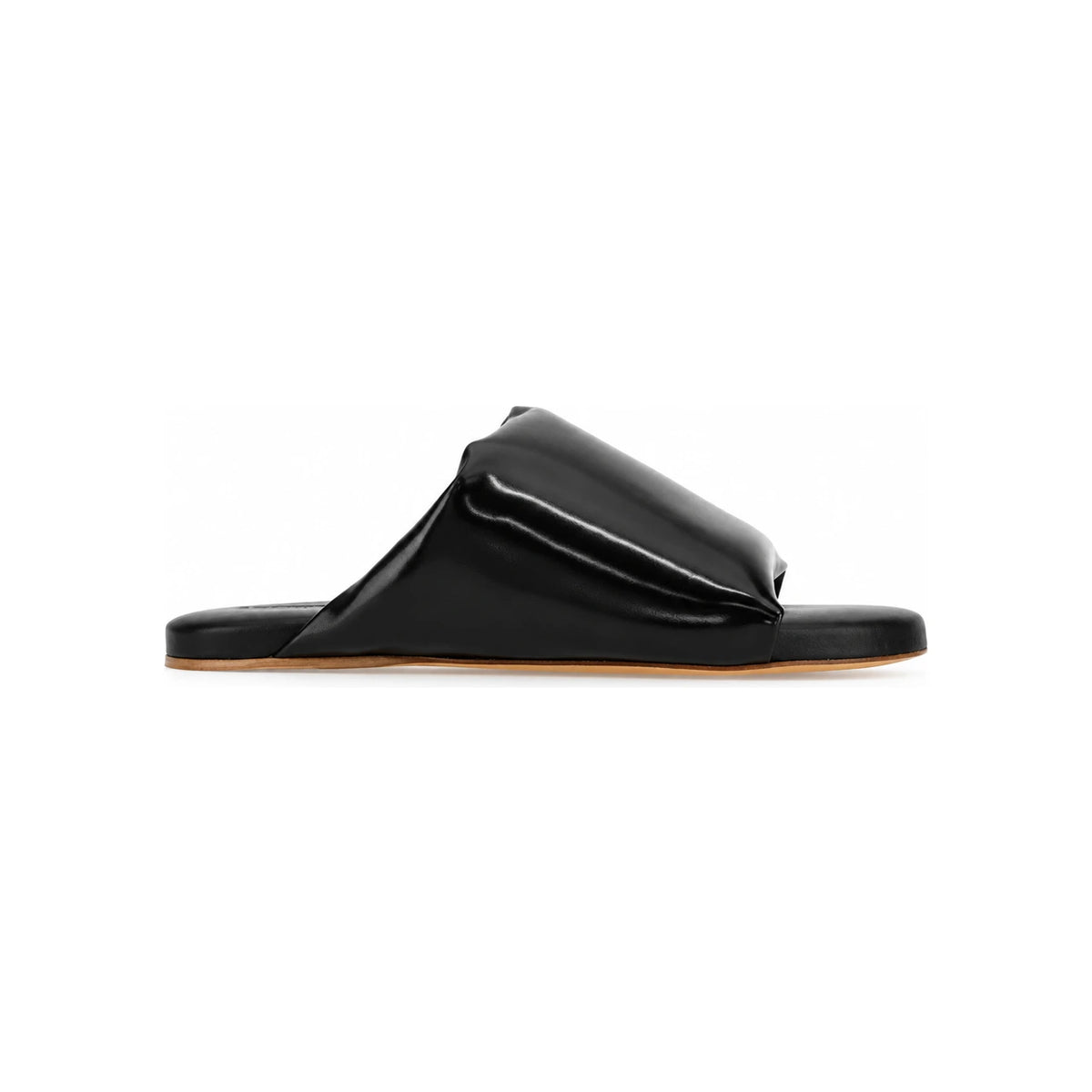 Bottega Veneta Black Leather Slide Sandals