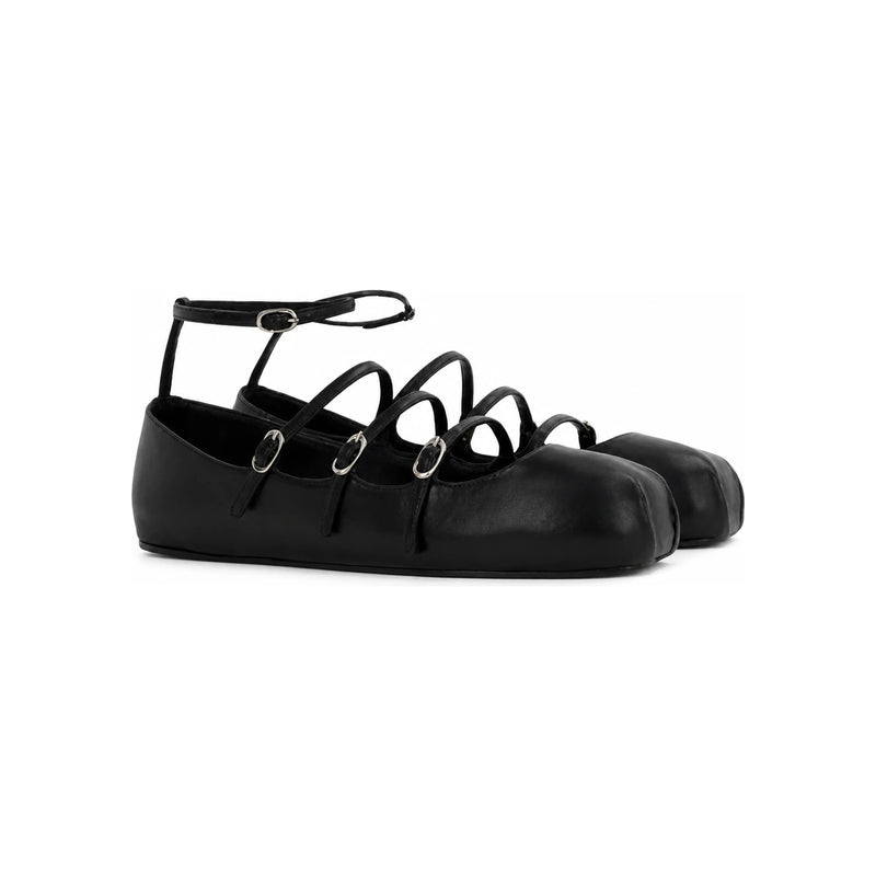 Alexander Mcqueen Black Strap Flat Loafers