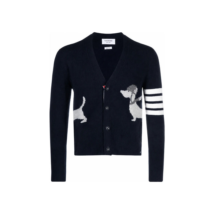 THOM BROWNE Hector Intarsia Wool Cardigan MKC524A Y1030 415