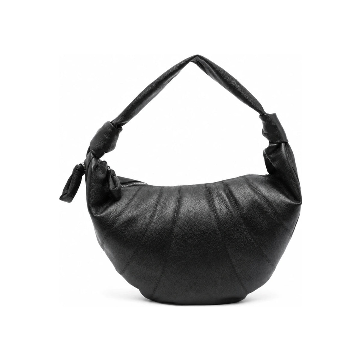 Lemaire Fortune Grain Leather Croissant Shoulder Bag Black