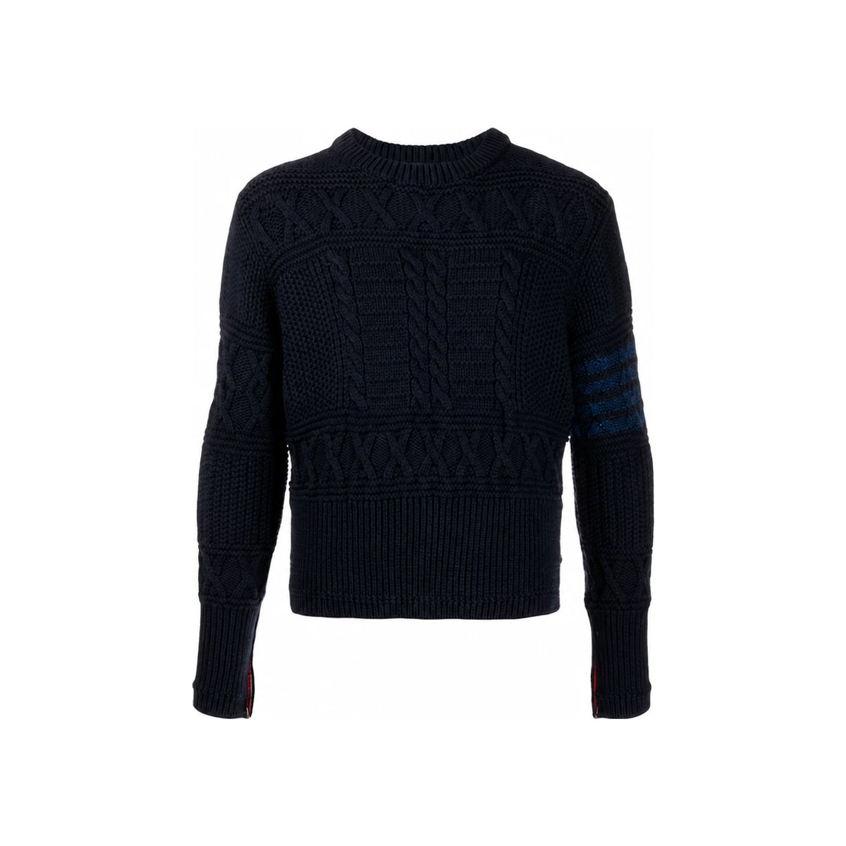 THOM BROWNE Aran Cable Wool Crewneck Sweater for Men MKA304A 00014 415