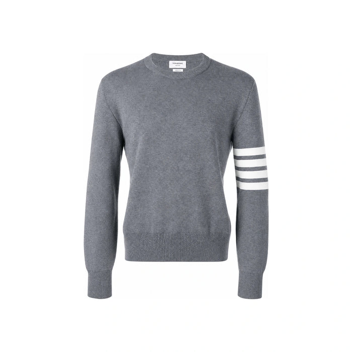 THOM BROWNE 4-Bar Stripe Milano Stitch Wool Crewneck Sweater