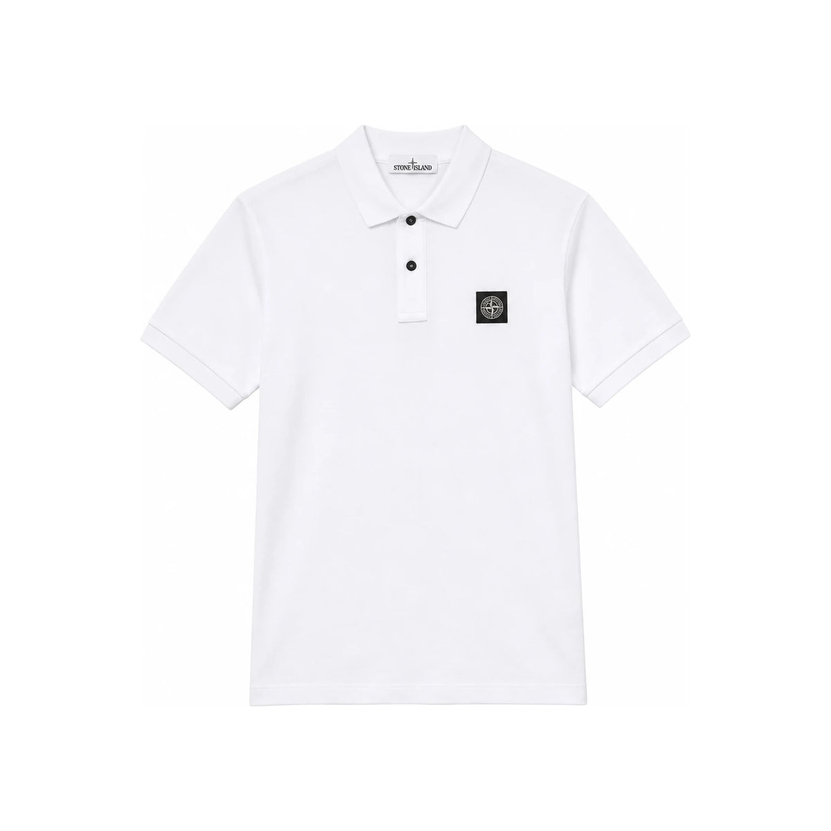 STONE ISLAND Men’s Stretch Piqué Short Sleeve Polo Shirt Slim Fit