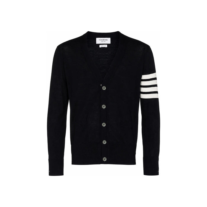 THOM BROWNE 4-Bar Stripe Sustainable Wool Cardigan
